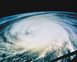 Satellite image of a hurricane