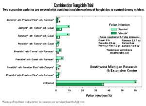 The goal of Michigan State researcher Mary Hausbeck’s fungicide research is to ensure that cucumber growers will continue to have the most effective fungicide products available.