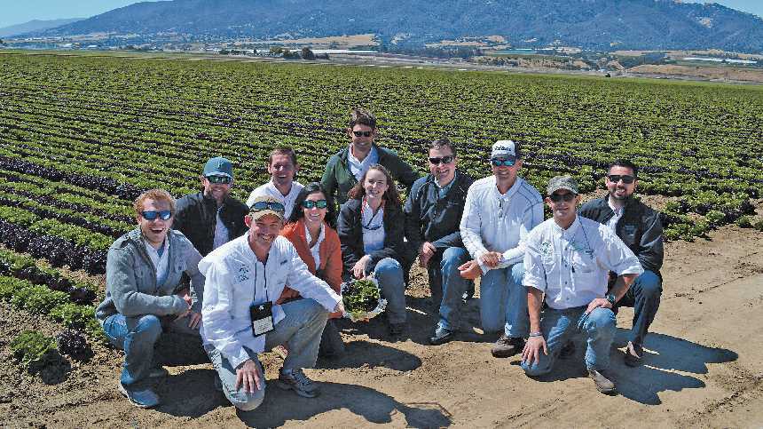 Members of Class 3 of FFVA’s Emerging Leader Development Program toured artisan lettuce production at Tanimura & Antle in Salinas, CA. Photo by Lisa Lochridge