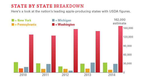 U.S. apple crop State By State