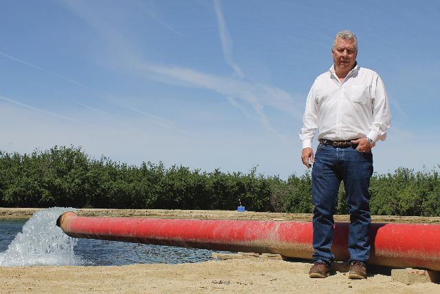 Grower Barry Baker is reliant on pumping groundwater, which has been reliable - so far. (Photo Credit: David Eddy)