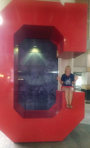 I was asked to capture every experience at the ballpark. So, I naturally had to get my picture taken with the jumbo C (for Cleveland not for Christina, sadly).