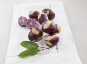 Blushing Violet is a bite-size potato with a purple interior.