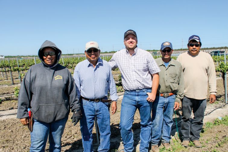 These employees and/or labor contractors at McManis Family Vineyards represent nearly 70 years of experience. (Photo credit: David Eddy)