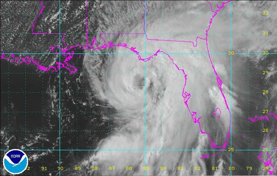 This satellite image captures Hurricane Hermine as it takes aim at Florida's Big Bend.