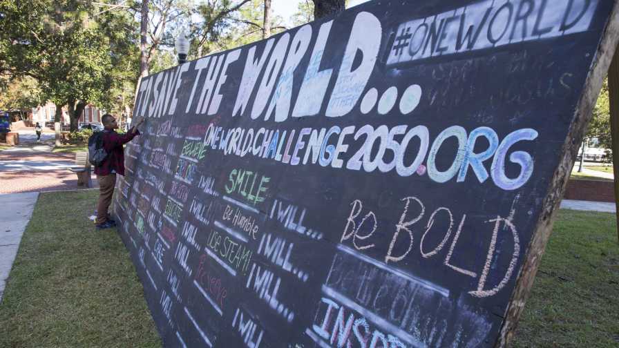 One World Challenge wall at the University of Florida