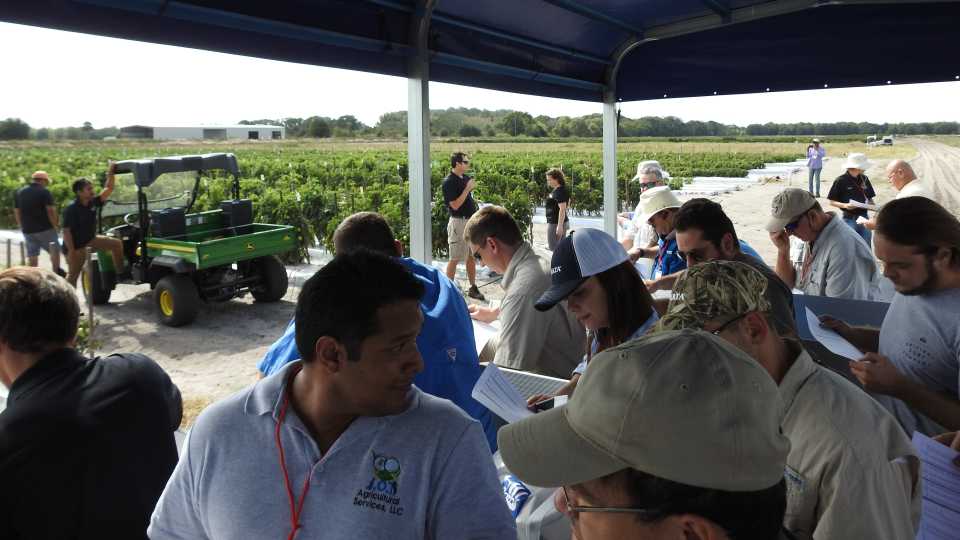 Inside the Horticulture field tour wagon at the 2016 Florida Ag Expo