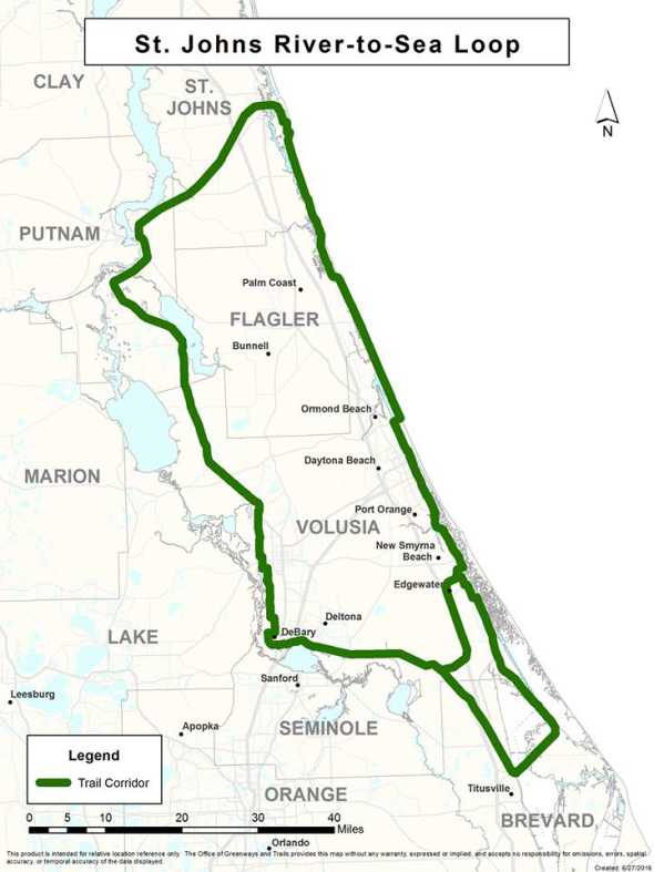 St. Johns River-to-Sea Loop map