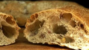 artisan bread sliced in half