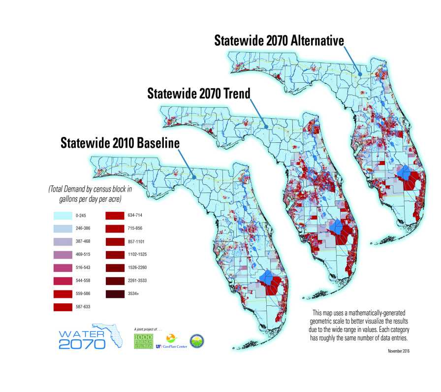 Florida Water 2070 Study Maps in progression