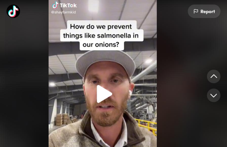 Shay Myers TikTok clip on food safety