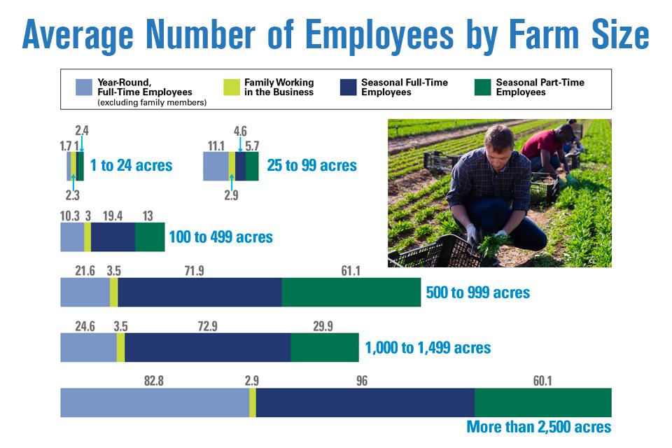 2022 State of the Vegetable Industry survey results on average number of employees