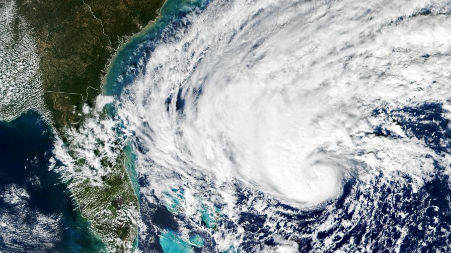 satellite view of Tropical Storm Nicole on approach to Florida