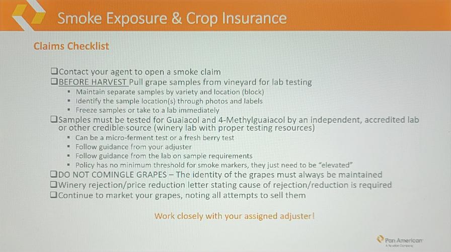 Smoke exposure and crop insurance checklist