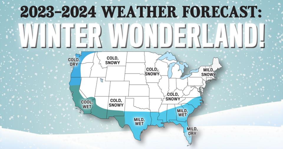 Old Farmer's Almanac Winter 2023-2024 forecast graphic