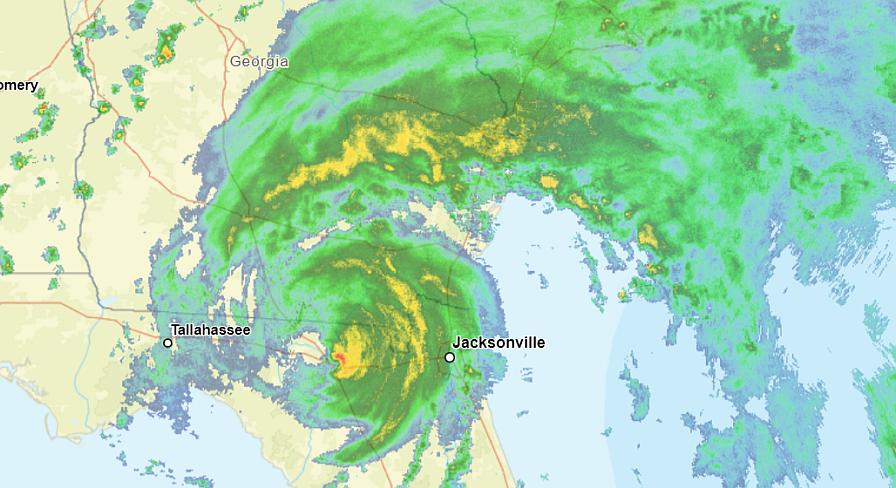 Hurricane Debby radar image from 8/5/2024