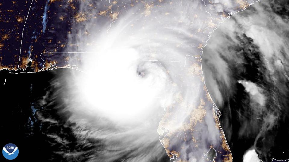 Hurricane Helene satellite at landfall